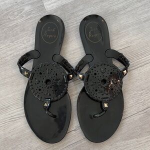 Jack Rogers Black Jelly Thong Sandals